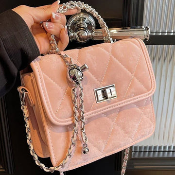 Women's Portable Diamond Chain Messenger Bag